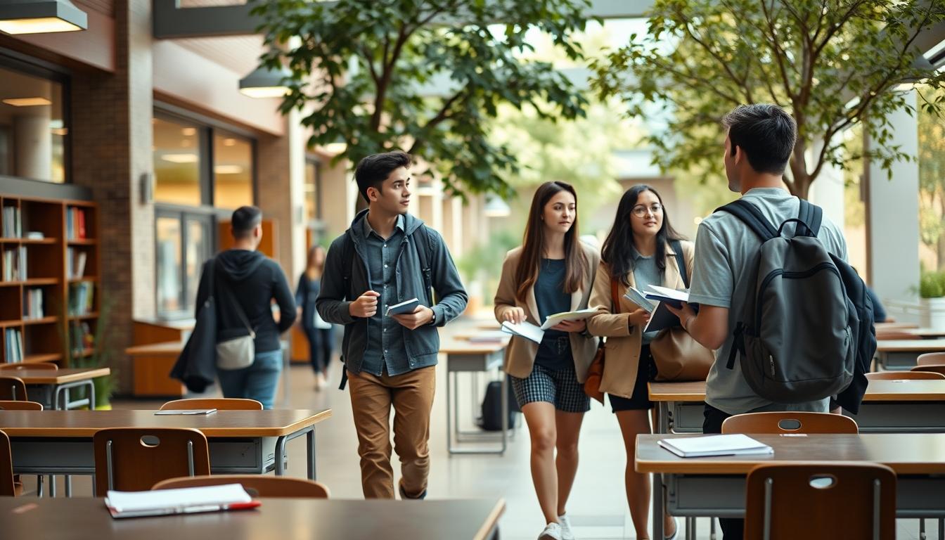 Students collaborating in study space